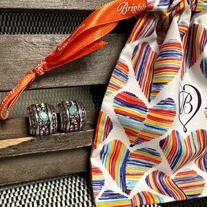 Brighton great shape Crystal Voyage rare multi color pink green huggie earrings